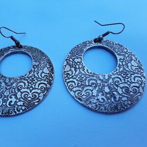 Silver color Metal earrings designed after antique Turkish style